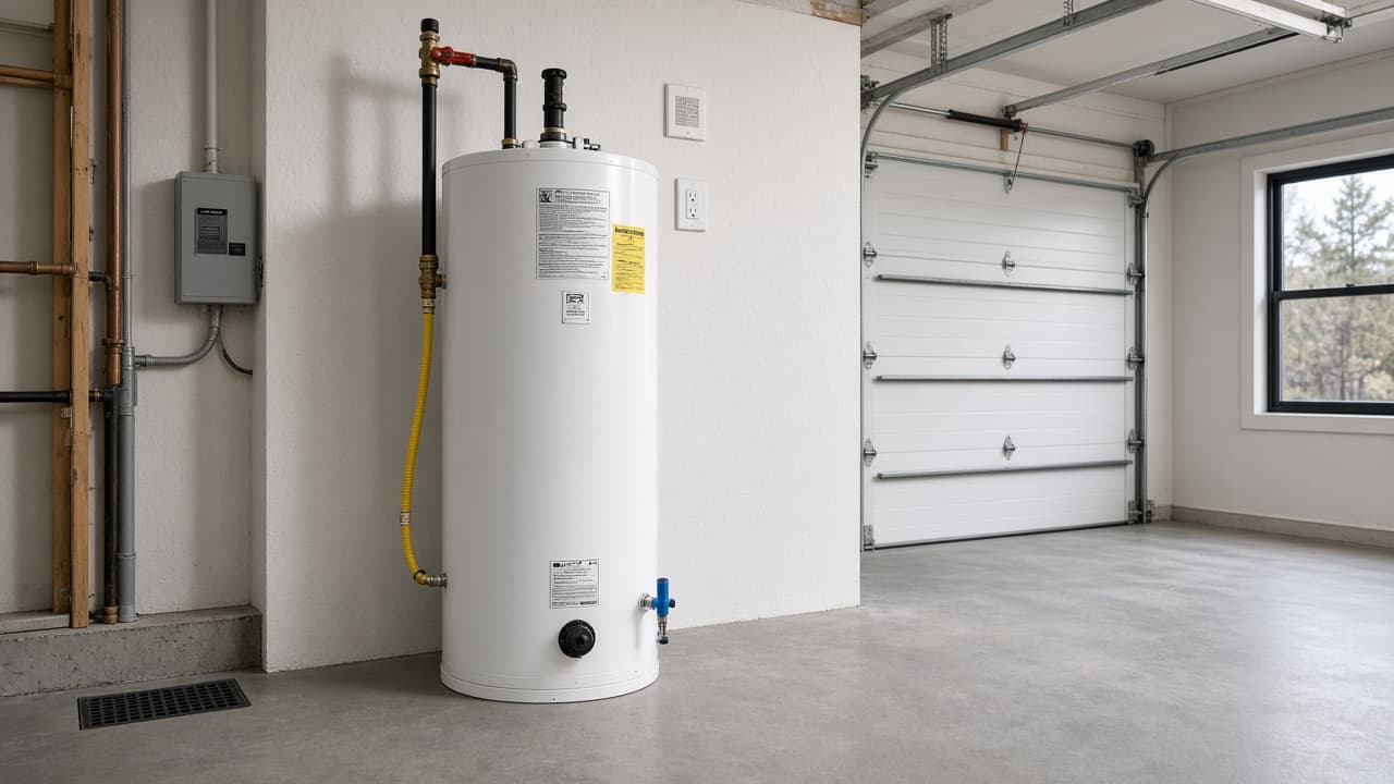 New residential water heater ready for installation